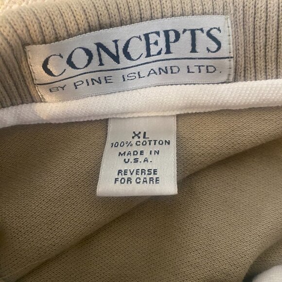Budweiser Polo Shirt Bud Beer CONCEPTS Pine Island Men’s Cotton Beige Sz XL - Picture 6 of 6